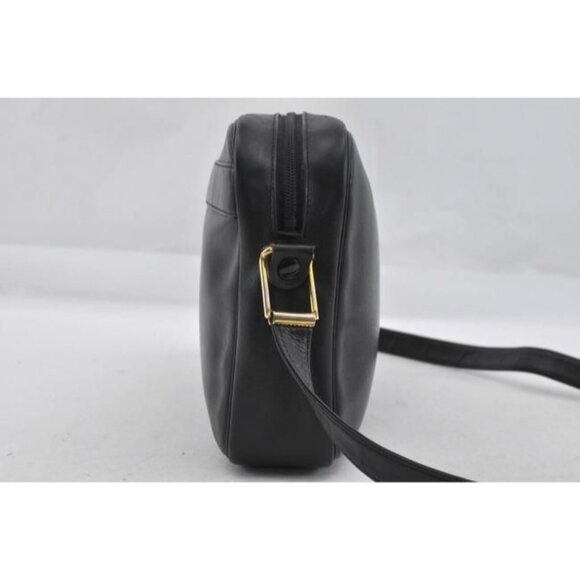 Retro Dior Black Leather 2-way Shoulder Bag or Clutch w Gold Accents - Picture 6 of 11